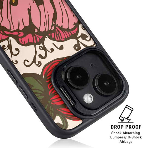 Rose Bud Floral iPhone 15 Kickstand Case